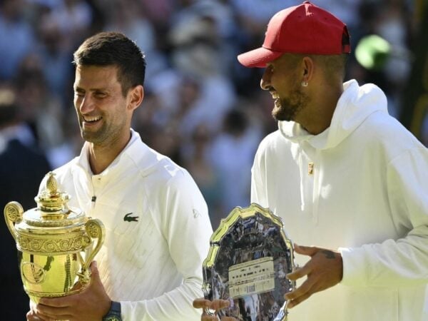 Novak Djokovic and Nick Kyrgios at Wimbledon 2022