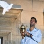 Novak Djokovic greets fans in Belgrade after winning Wimbledon 2022