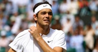 Taylor Fritz of the U.S. at Wimbledon 2022