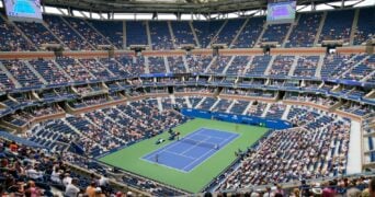 A general view of the Arthur Ashe Stadium at the 2021 US Open tennis tournament