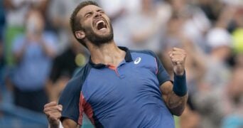 Borna Coric Cincinnati celebration 2022
