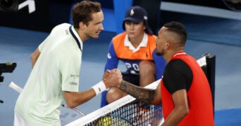 Daniil Medvedev and Nick Kyrgios at the 2022 Australian Open