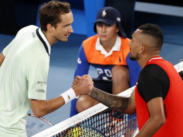 Daniil Medvedev and Nick Kyrgios at the 2022 Australian Open
