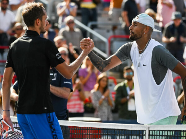 Daniil Medvedev and Nick Kyrgios at the 2022 National Bank Open in Montreal
