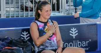 Daria Kasatkina, seen here in San Jose, rises to No 9 in this week's WTA rankings