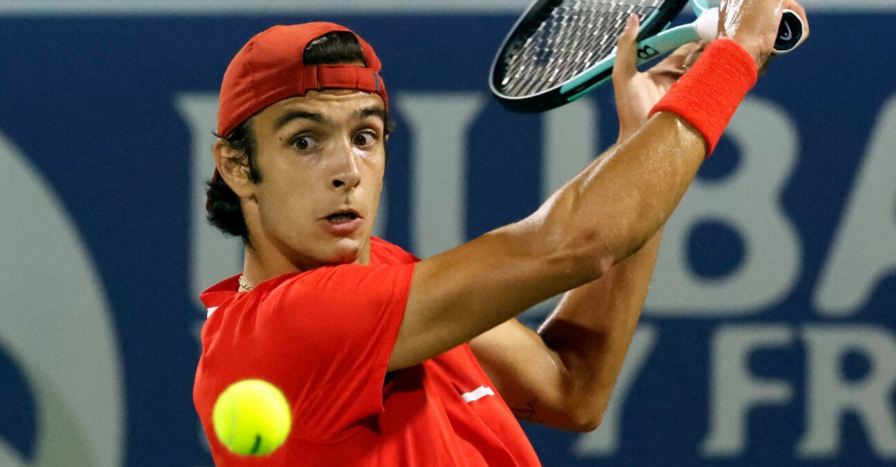 Lorenzo Musetti at the ATP Dubai Open in February 2022