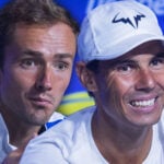Daniil Medvedev, Rafael Nadal, Stefanos Tsitsipas before the 2022 US Open