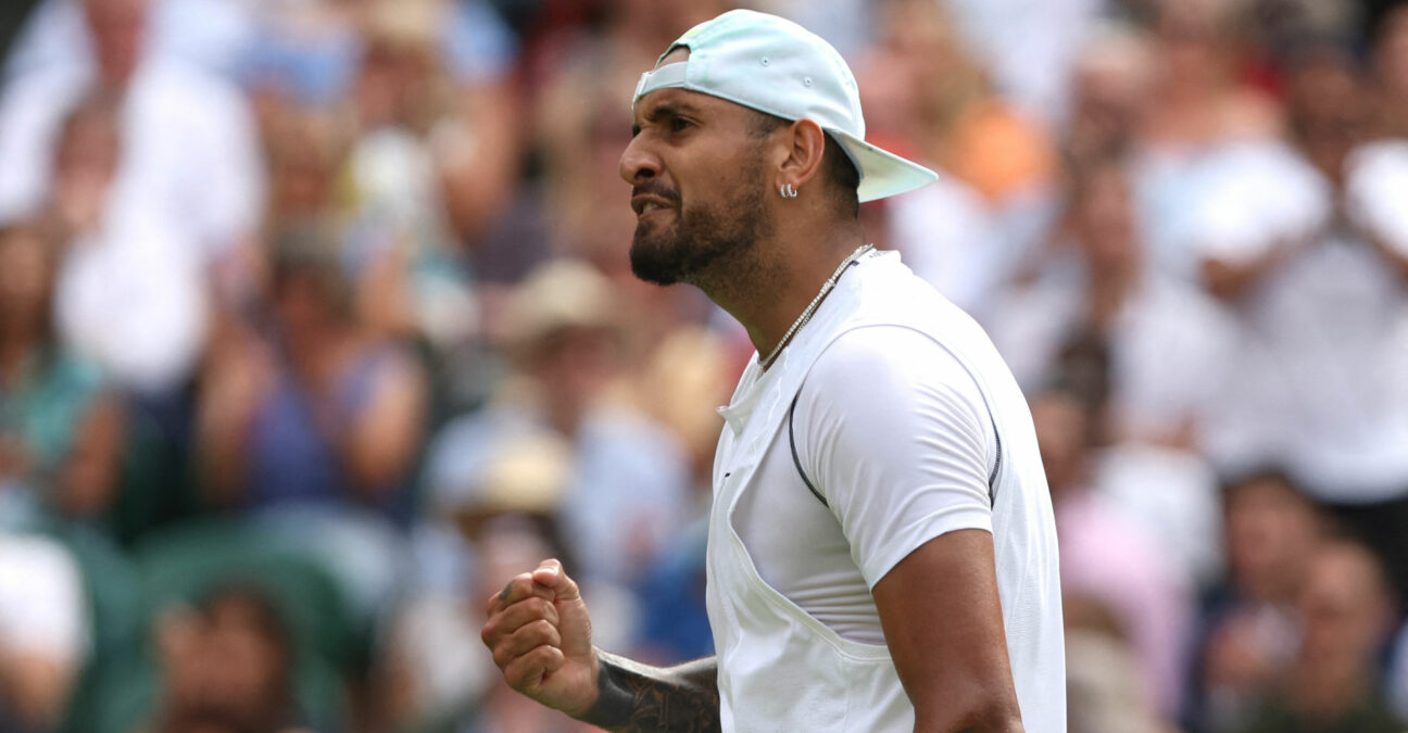 Nick Kyrgios during the 2022 Wimbledon Championships