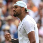 Nick Kyrgios during the 2022 Wimbledon Championships
