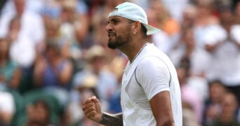 Nick Kyrgios during the 2022 Wimbledon Championships