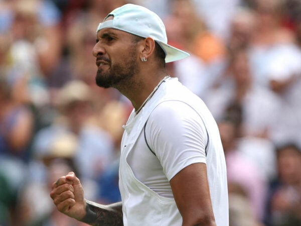 Nick Kyrgios during the 2022 Wimbledon Championships
