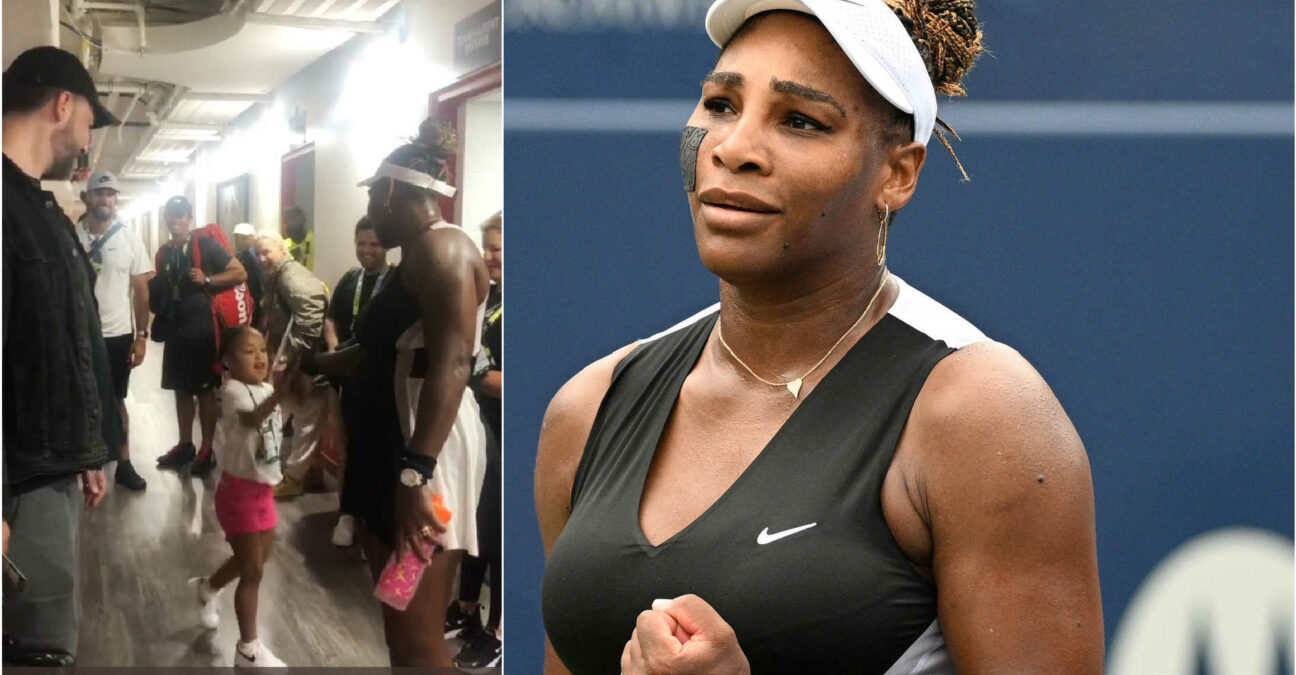 Serena Williams with her daughter Olympia in Toronto