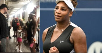 Serena Williams with her daughter Olympia in Toronto