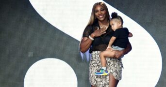 Serena Williams and her daughter Olympia, 2020