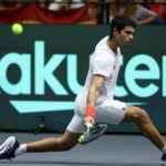 Carlos Alcaraz at the 2022 Davis Cup in Valencia, Spain