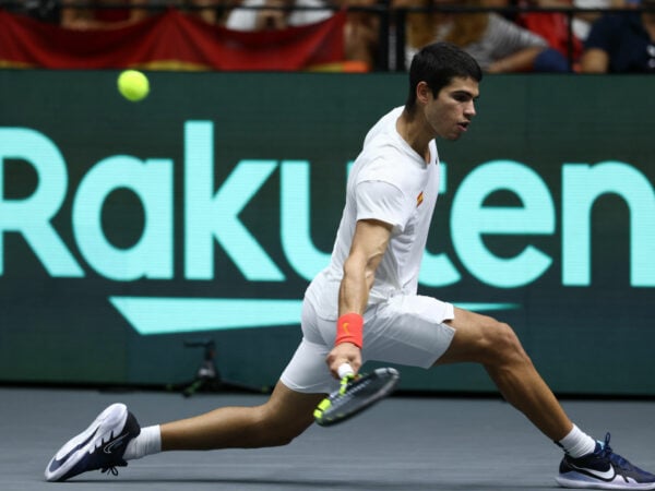 Carlos Alcaraz at the 2022 Davis Cup in Valencia, Spain