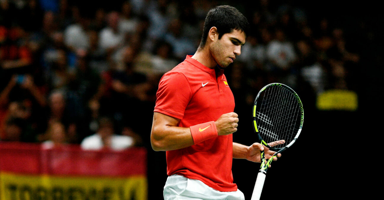 Carlos Alcaraz at the Davis Cup in Valencia in September 2022