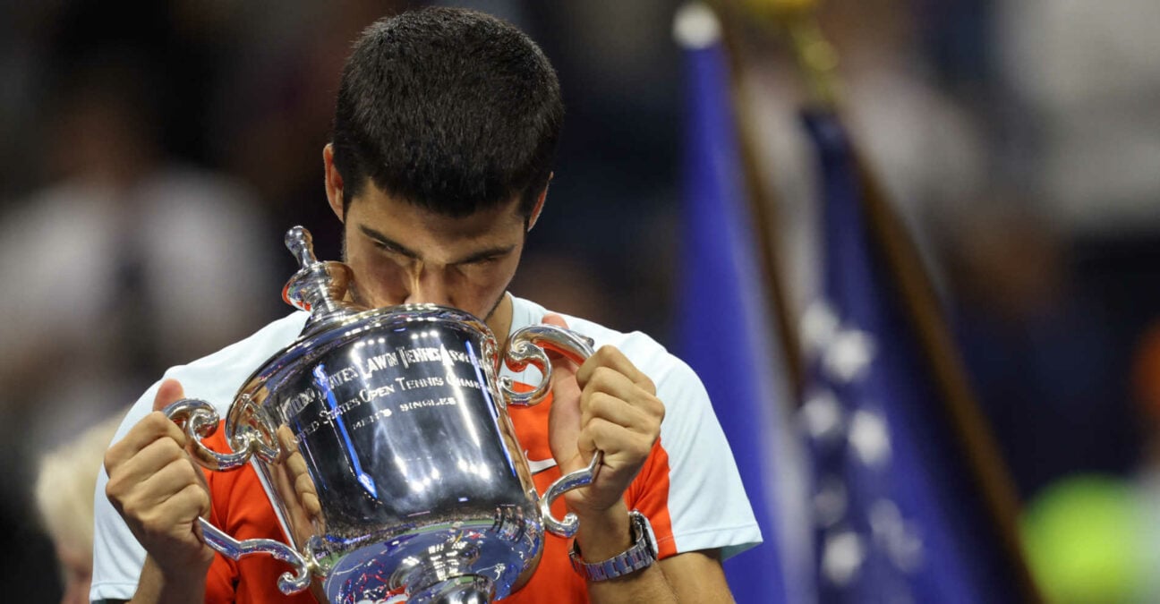 Carlos Alcaraz, US Open trophy 2022