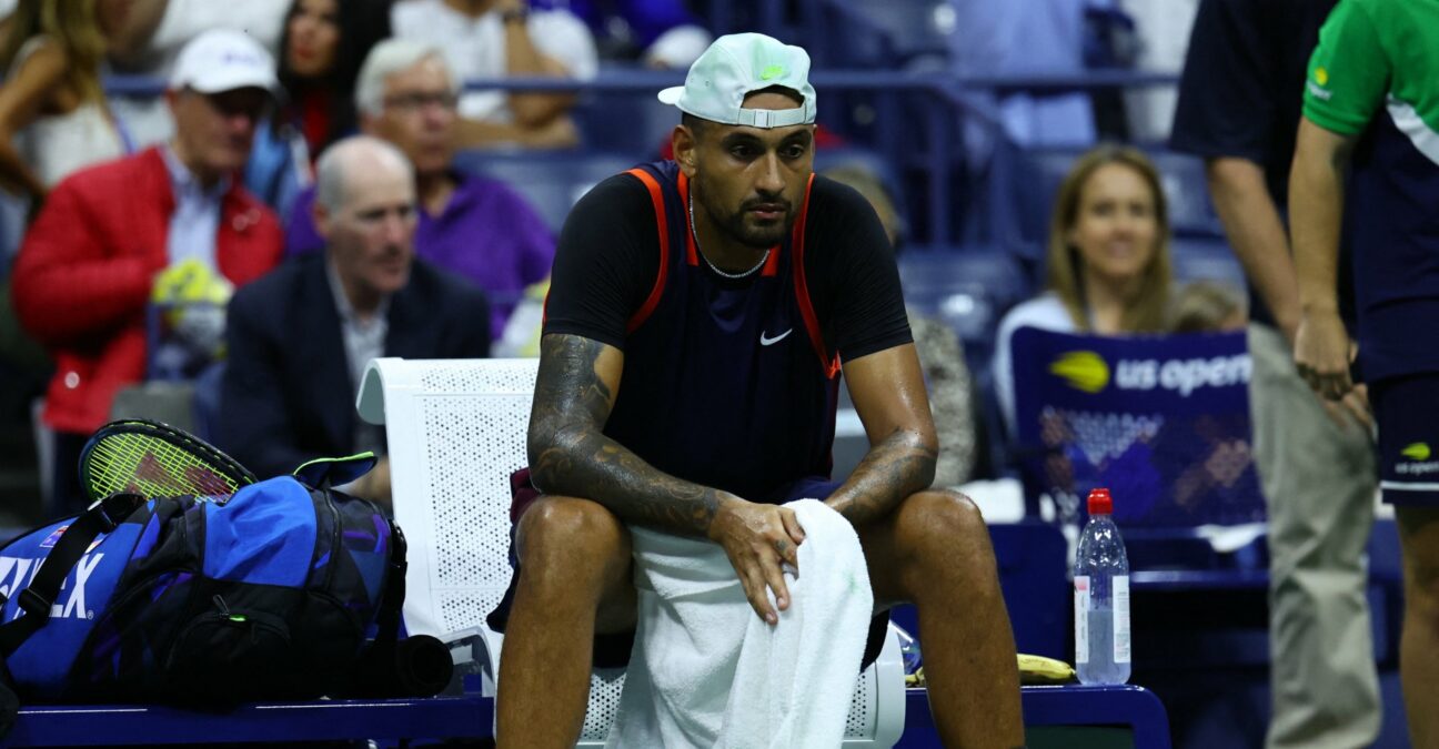 Nick Kyrgios distraught USO 2022