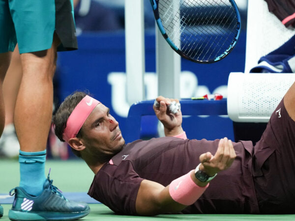 Rafael Nadal hurts himself during his second round match at the US Open