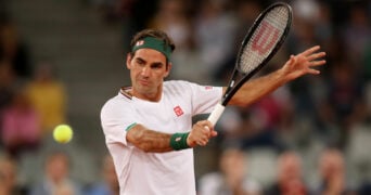 Roger Federer at the Match in Africa exhibition in January 2020