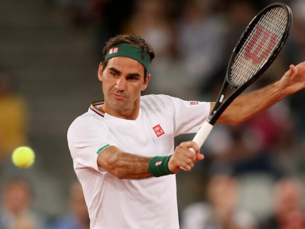 Roger Federer at the Match in Africa exhibition in January 2020