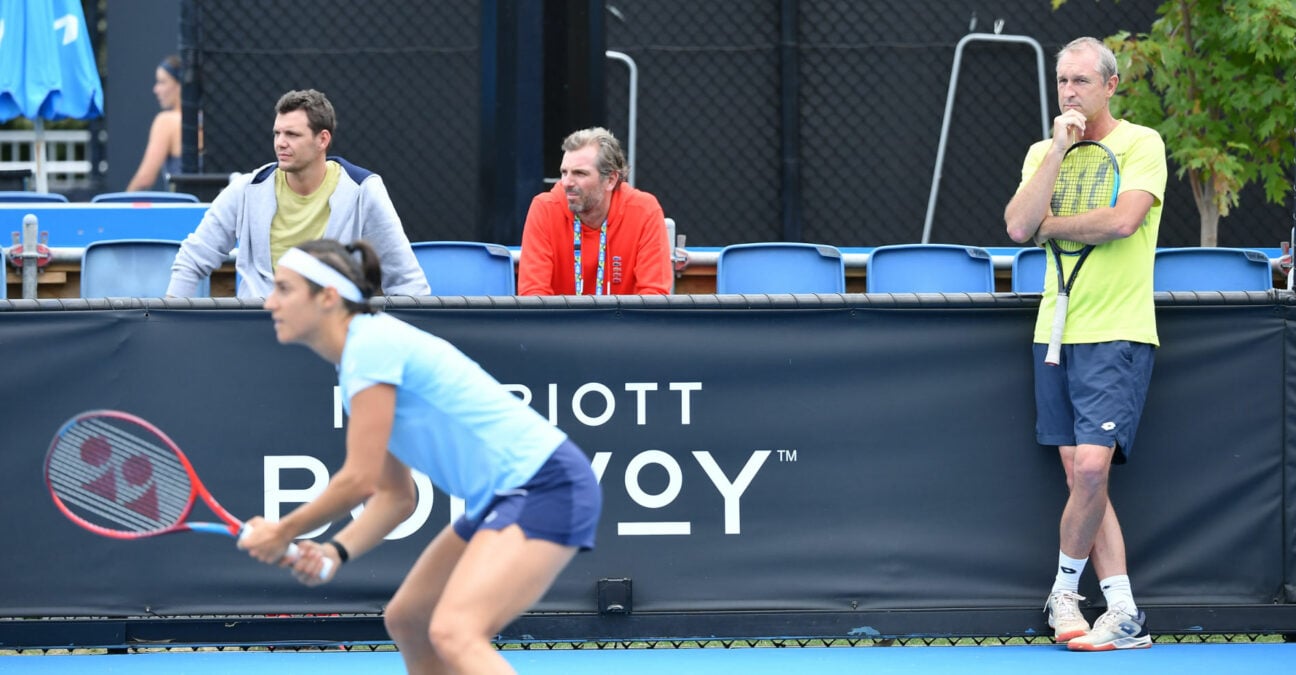 Caroline Garcia and Bertrand Perret at the 2022 Australian Open