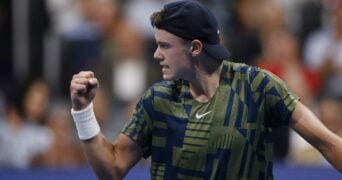 Holger Rune at the 2022 Swiss Indoors in Basel