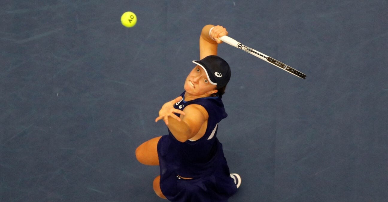 Iga Swiatek, seen here at the Ostrava Open, continues to lead the WTA rankings