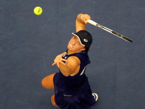 Iga Swiatek, seen here at the Ostrava Open, continues to lead the WTA rankings
