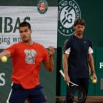 Juan Carlos Ferrero and Carlos Alcaraz at the 2022 Roland-Garros Championships