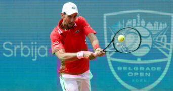 Novak Djokovic at the Serbian Open in 2021
