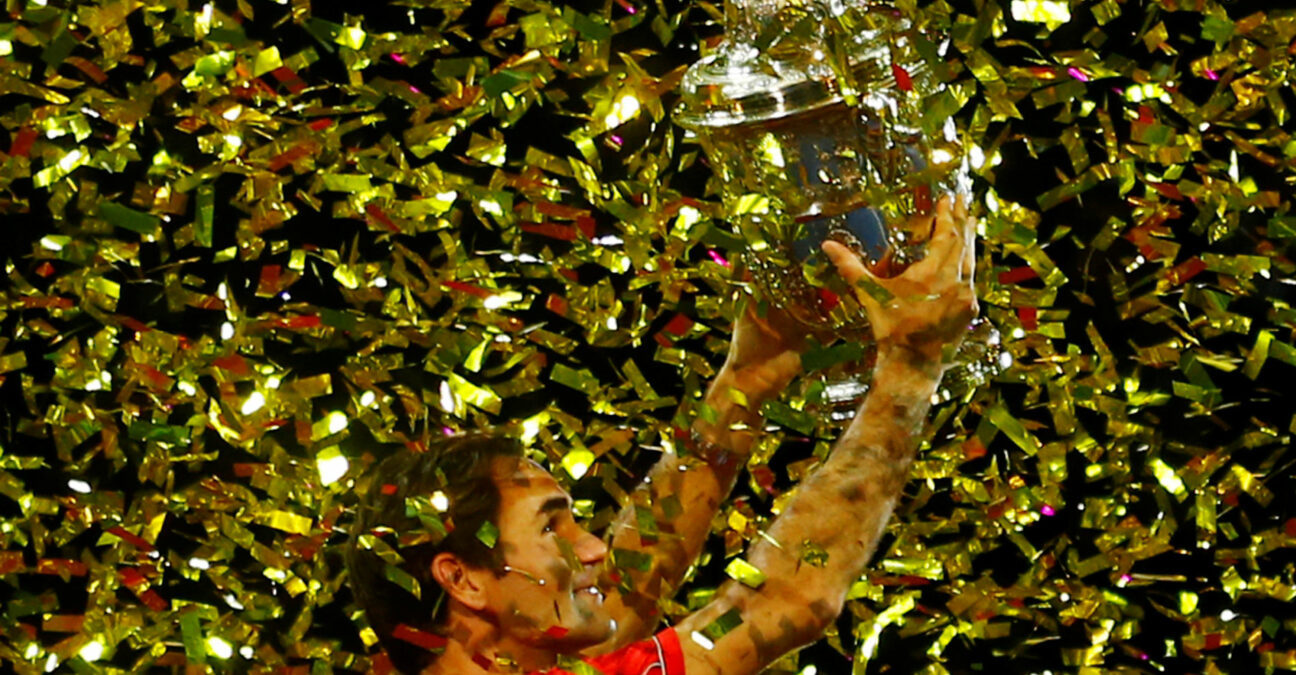 Roger Federer at the 2019 Swiss Indoors Open in Basel