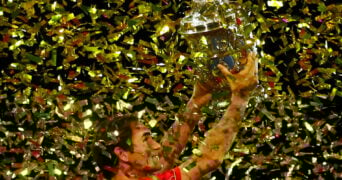 Roger Federer at the 2019 Swiss Indoors Open in Basel