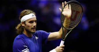 Stefanos Tsitsipas at the 2022 Laver Cup