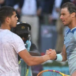Carlos Alcaraz and Rafael Nadal at the 2022 Madrid Open