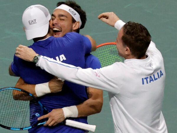 Fabio Fognini and Simone Bolelli celebrate victory