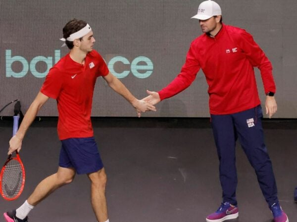Taylor Fritz in Davis Cup action