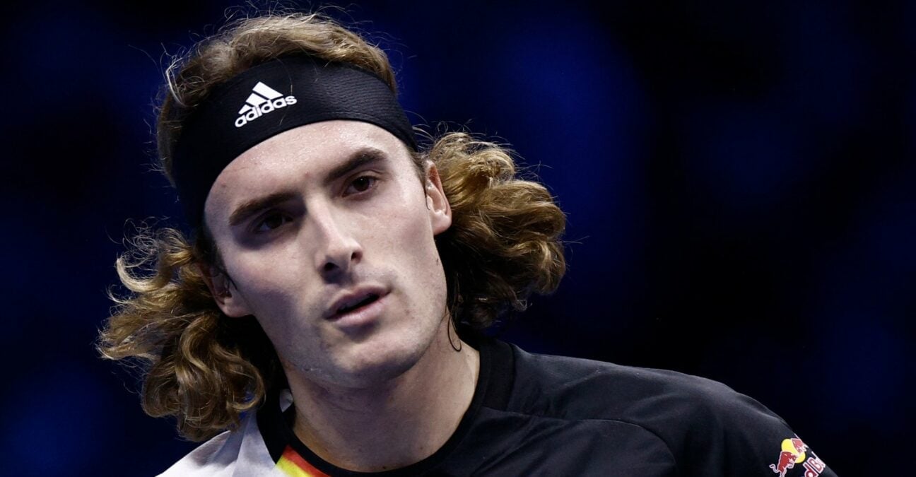 Stefanos Tsitsipas quizzical look ATP Finals