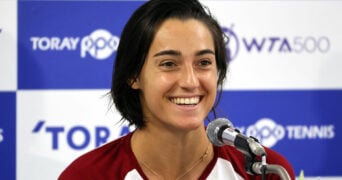 Caroline Garcia at the 2022 Toray Pan Pacific Open in Tokyo