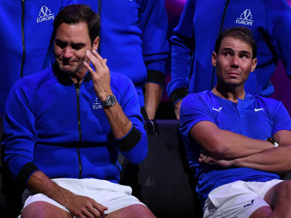 Roger Federer and Rafael Nadal at the 2022 Laver Cup in London