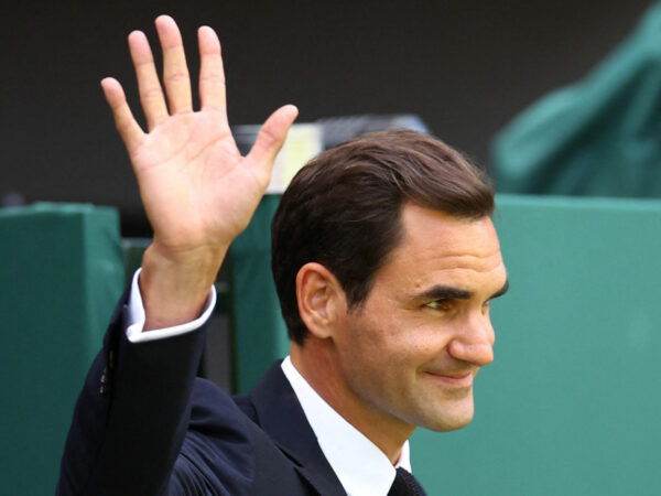 Roger Federer at Wimbledon in 2022