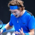 Andrey Rublev raging AO 2023