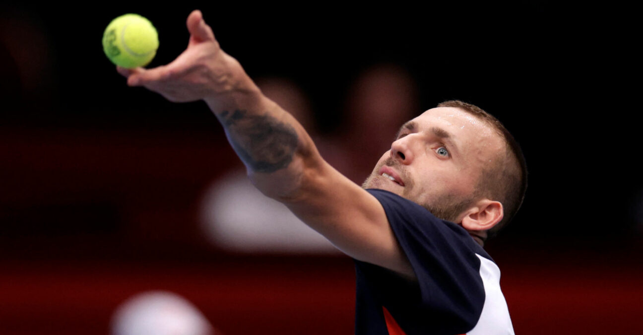 Dan Evans at the 2022 Swiss Indoors in Basel