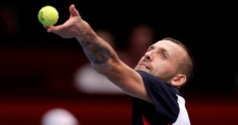 Dan Evans at the 2022 Swiss Indoors in Basel