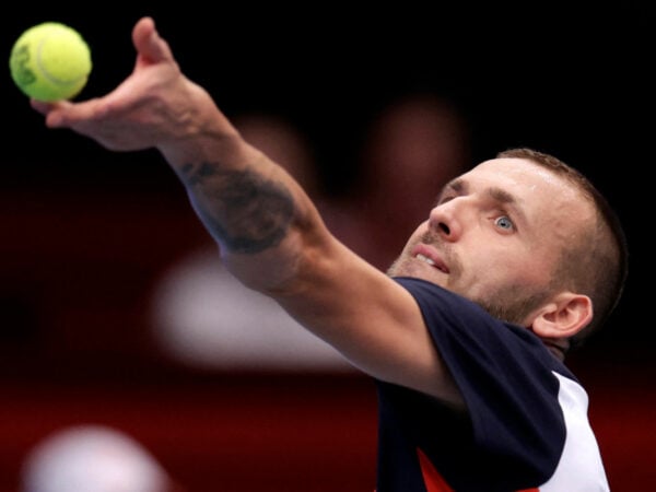 Dan Evans at the 2022 Swiss Indoors in Basel