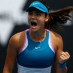 Emma Raducanu during her first round match at the 2023 Australian Open