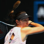 Jessica Pegula during her first round match at the 2023 Australian Open