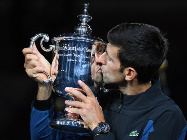 Novak Djokovic (Ser) after beating Juan Martin Del Potro (Arg) in US Open final in 2018