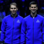 Roger Federer (Sui) and Rafael Nadal (Esp) and Novak Djokovic (Ser) at the 20222 Laver Cup
